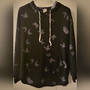 No Boundaries Black Butterfly Sweater Casual Style